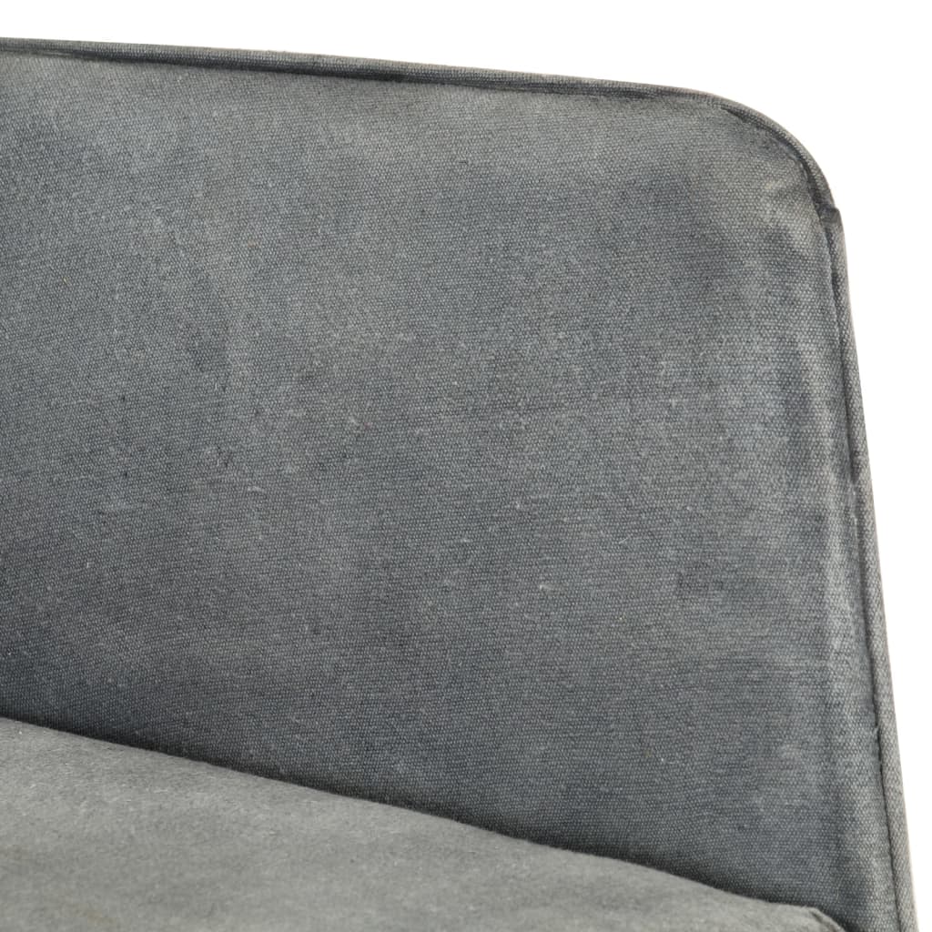 Schommelstoel met voetensteun in vintage stijl canvas grijs