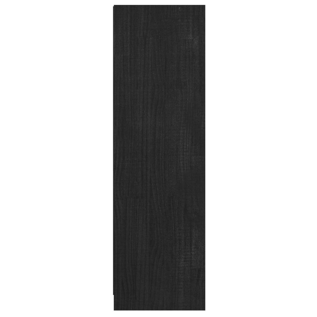 Boekenkast/kamerscherm 36x33x110 cm massief grenenhout zwart