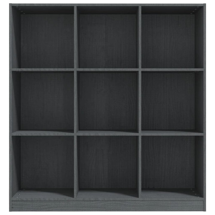 Boekenkast/kamerscherm 104x33,5x110 cm massief grenenhout grijs