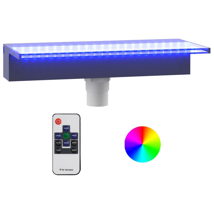 Watervaloverlaat met RGB LED's 45 cm acryl