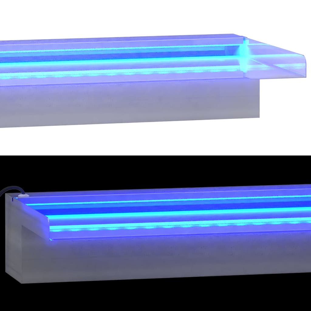 Watervaloverlaat met RGB LED's 45 cm roestvrij staal