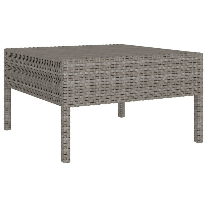 9-delige Loungeset met kussens poly rattan grijs