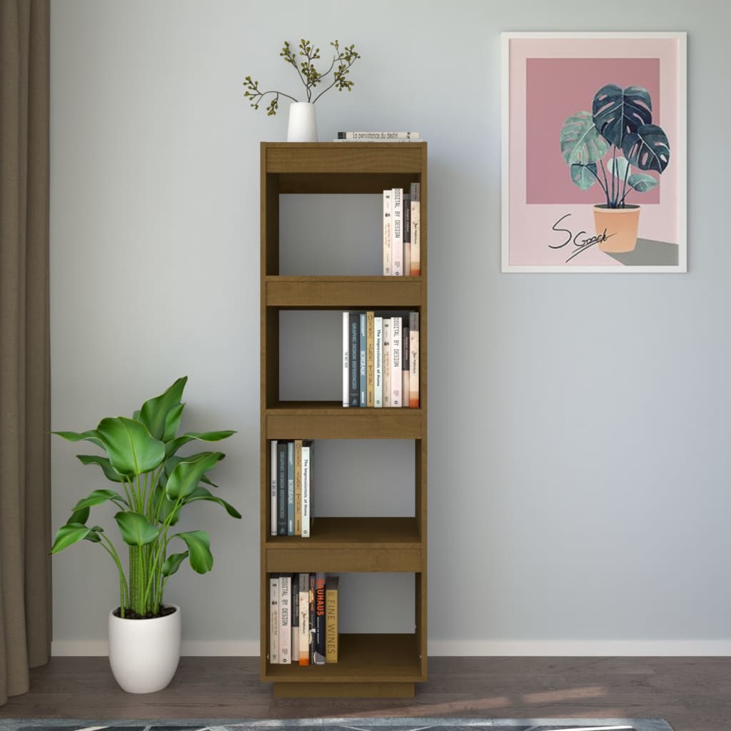 Boekenkast/kamerscherm 40x35x135 cm groenhout honingbruin