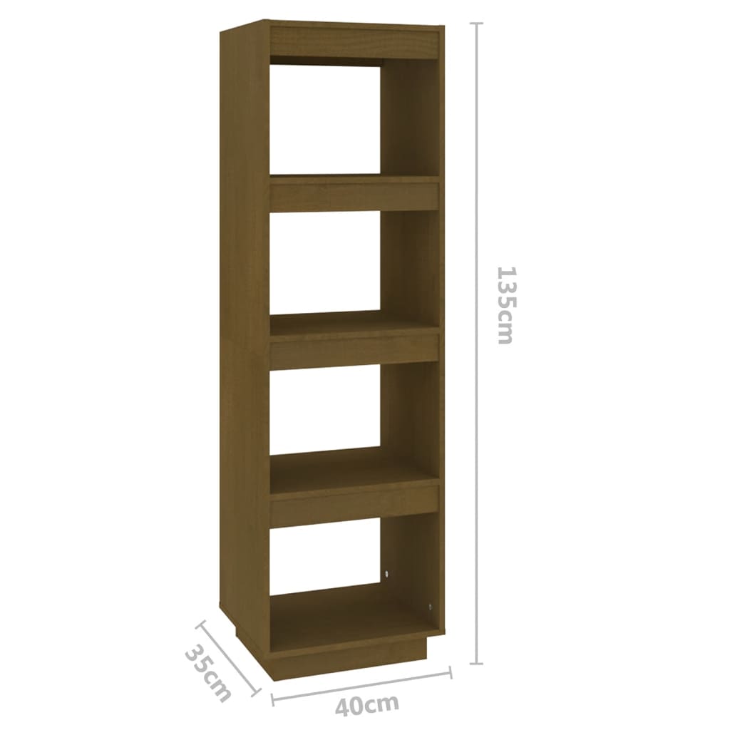 Boekenkast/kamerscherm 40x35x135 cm grenenhout honingbruin