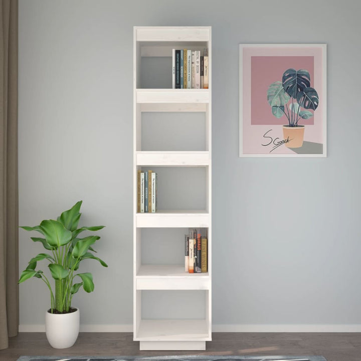 Boekenkast/kamerscherm 40x35x167 cm massief grenenhout wit