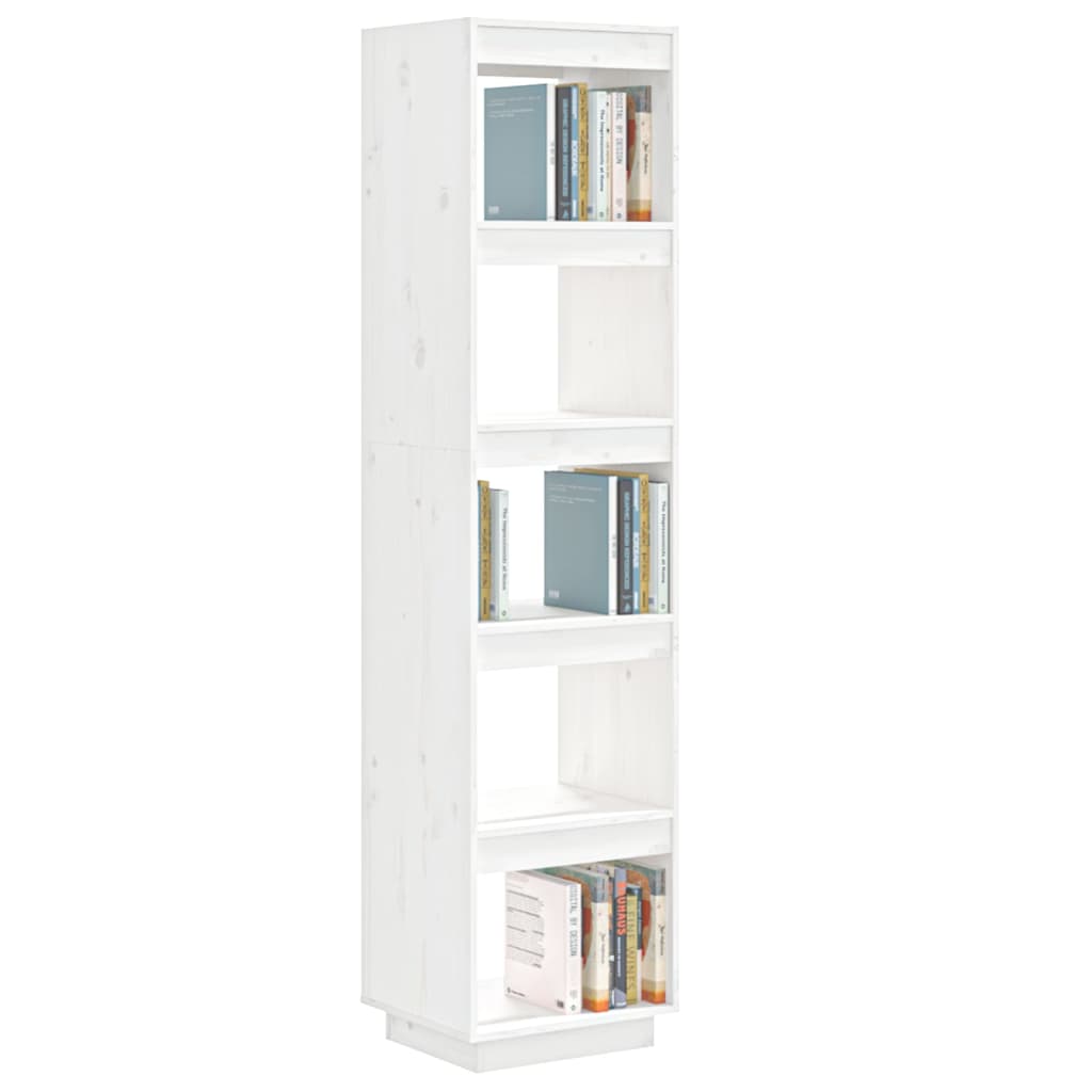 Boekenkast/kamerscherm 40x35x167 cm massief groenhout wit