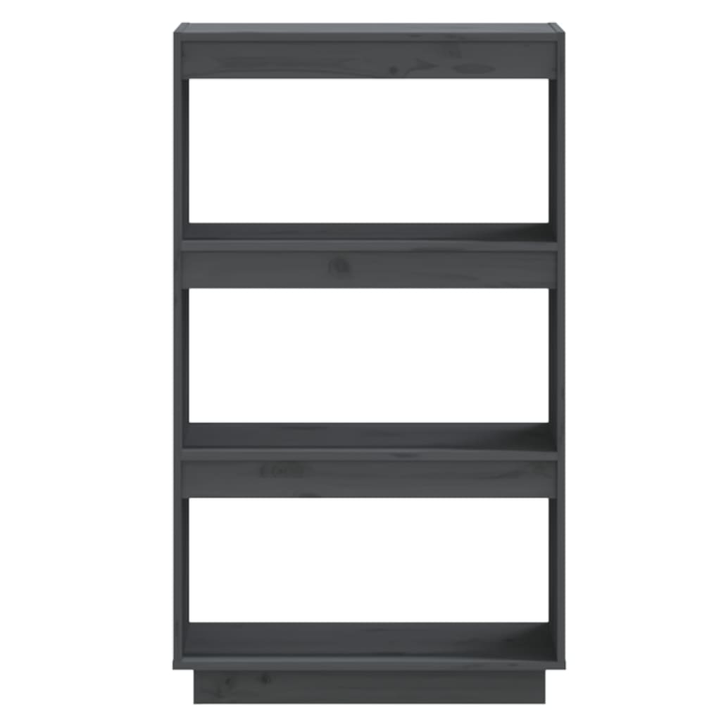 Boekenkast/kamerscherm 60x35x103 cm massief grenenhout grijs