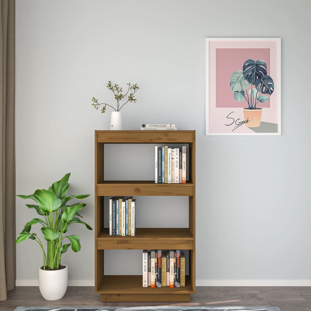 Boekenkast/kamerscherm 60x35x103 cm groenenhout honingbruin