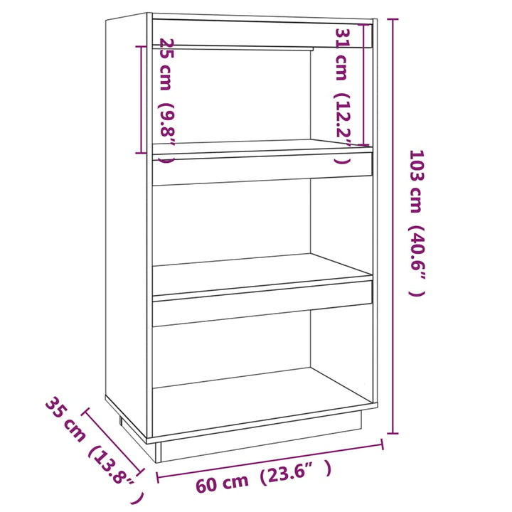 Boekenkast/kamerscherm 60x35x103 cm groenenhout honingbruin