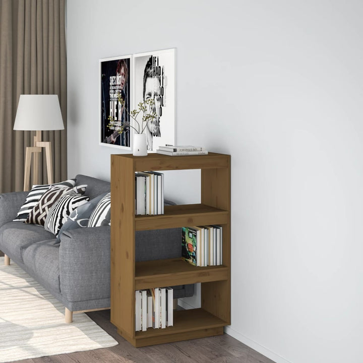 Boekenkast/kamerscherm 60x35x103 cm grenenhout honingbruin