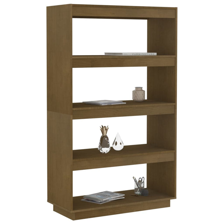 Boekenkast/kamerscherm 80x35x135 cm grenenhout honingbruin