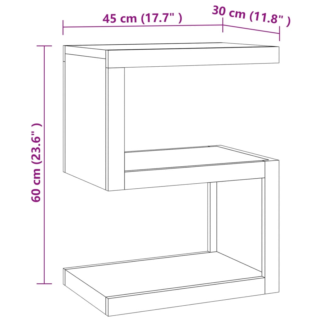 Bijzettafel 45x30x60 cm massa€“€“ief teakhout