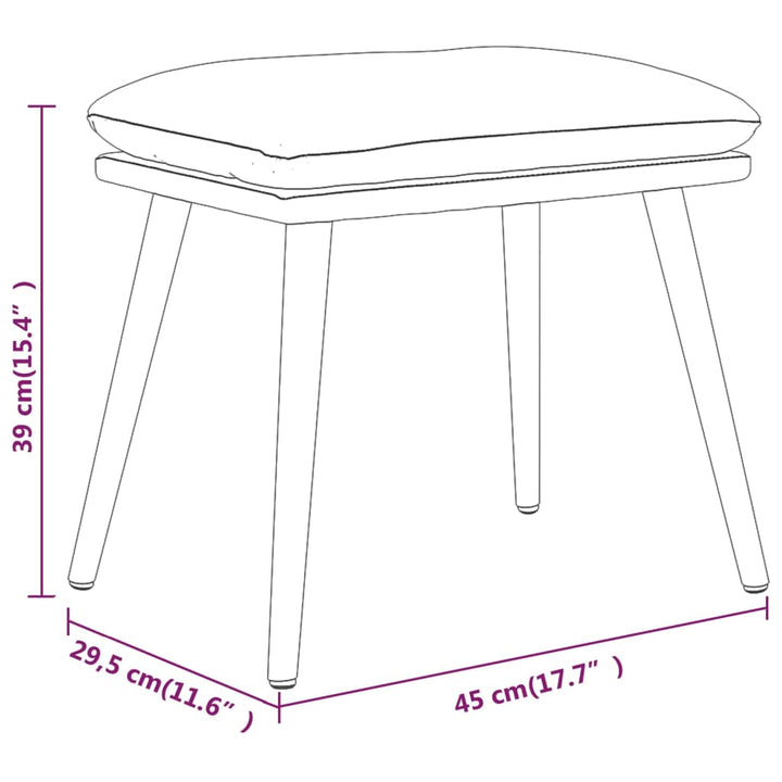 Voetenbank 45x29,5x39 cm stof crèmekleurig