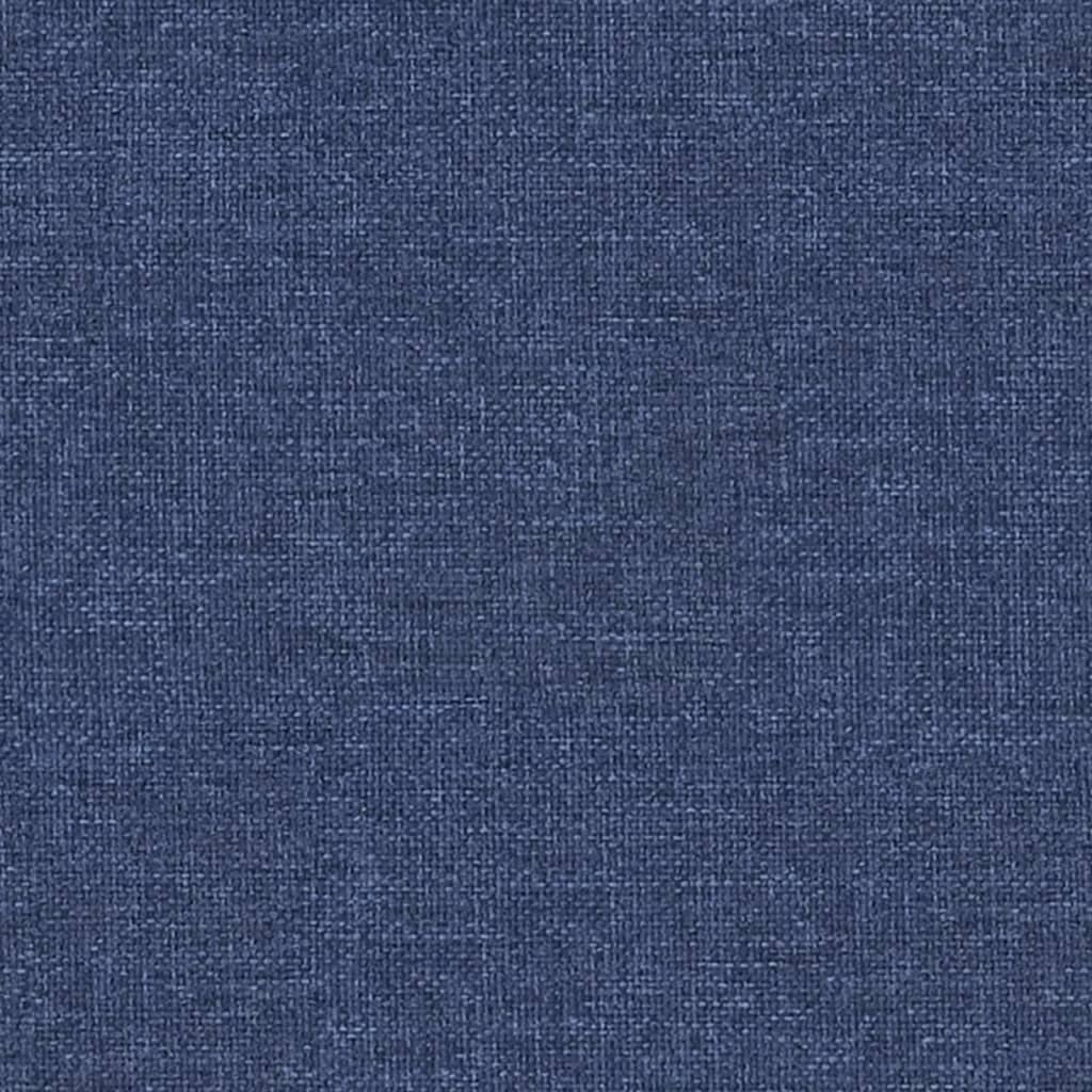 Voetenbank 60x60x39 cm stof en kunstleer blauw