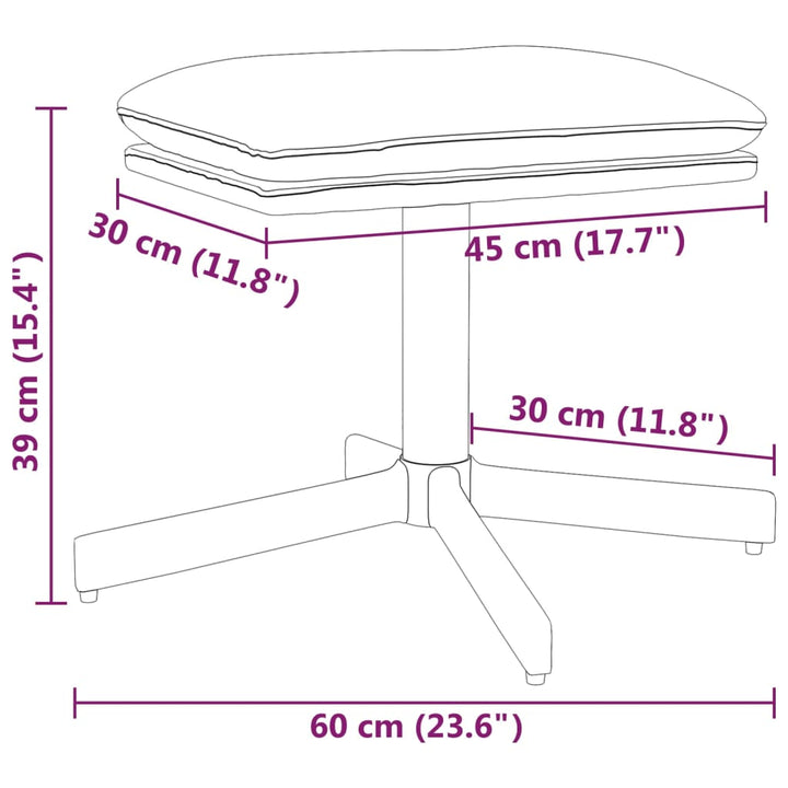 Voetenbank 60x60x39 cm fluweel lichtgrijs