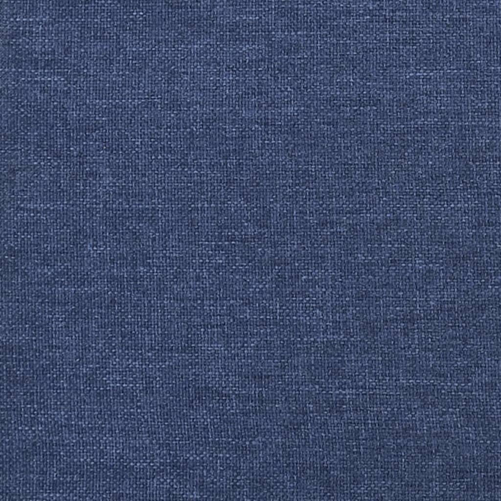Voetenbank 60x60x39 cm stof en kunstleer blauw