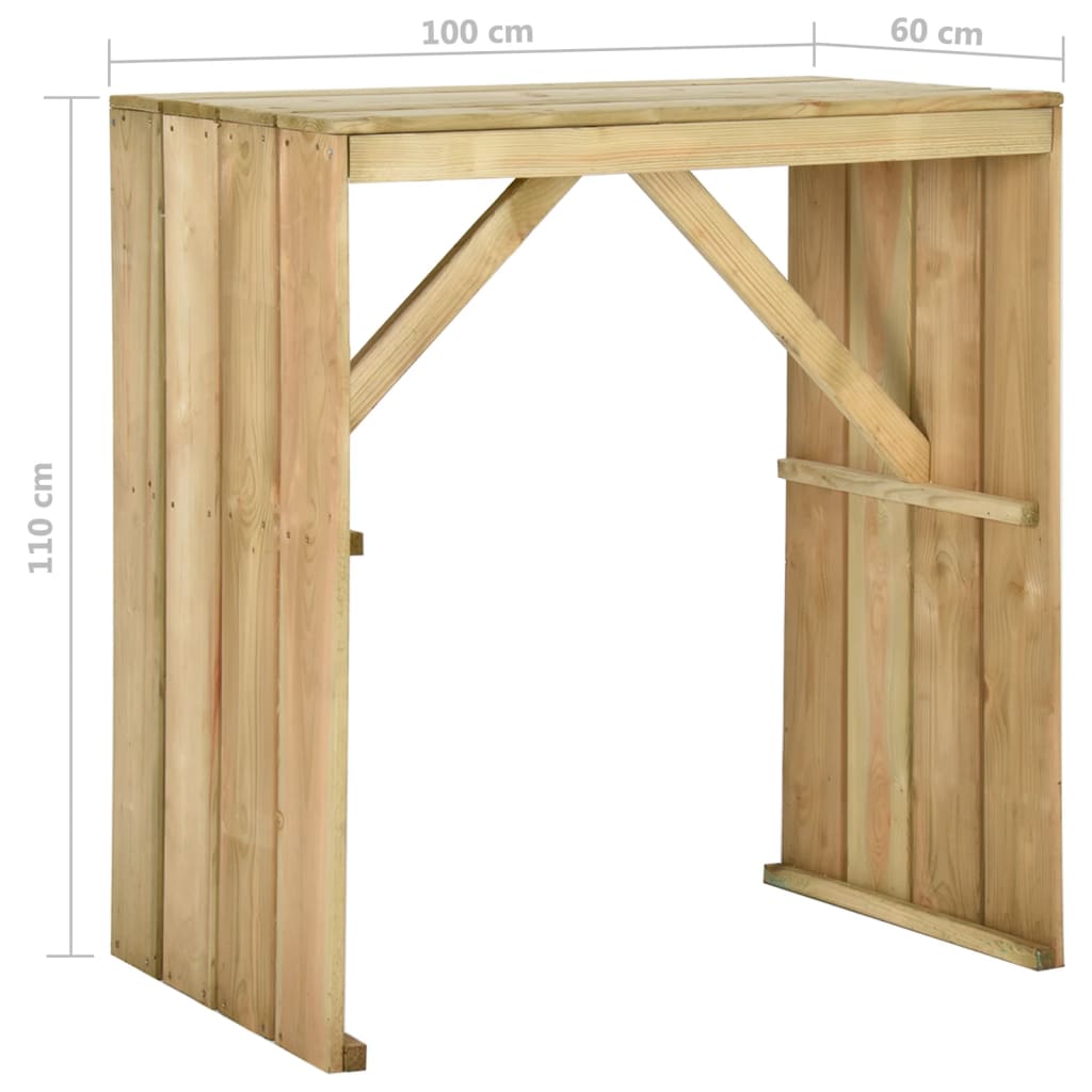 Bartafel 100x60x110 cm geïmpregneerd grenenhout