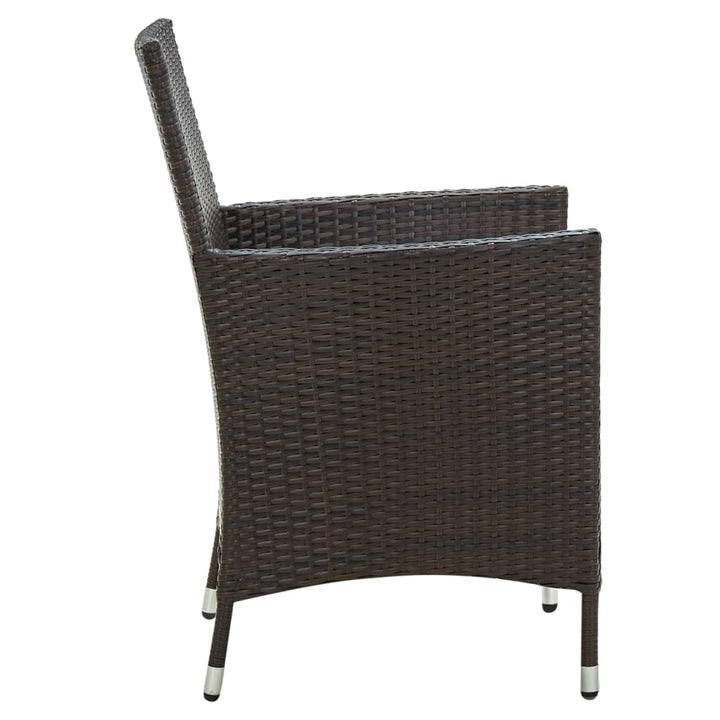 3-delige Tuinset poly rattan bruin