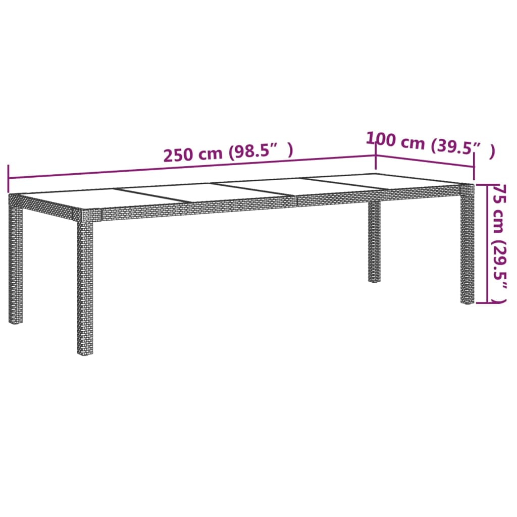 9-delige Tuinset met kussens poly rattan grijs