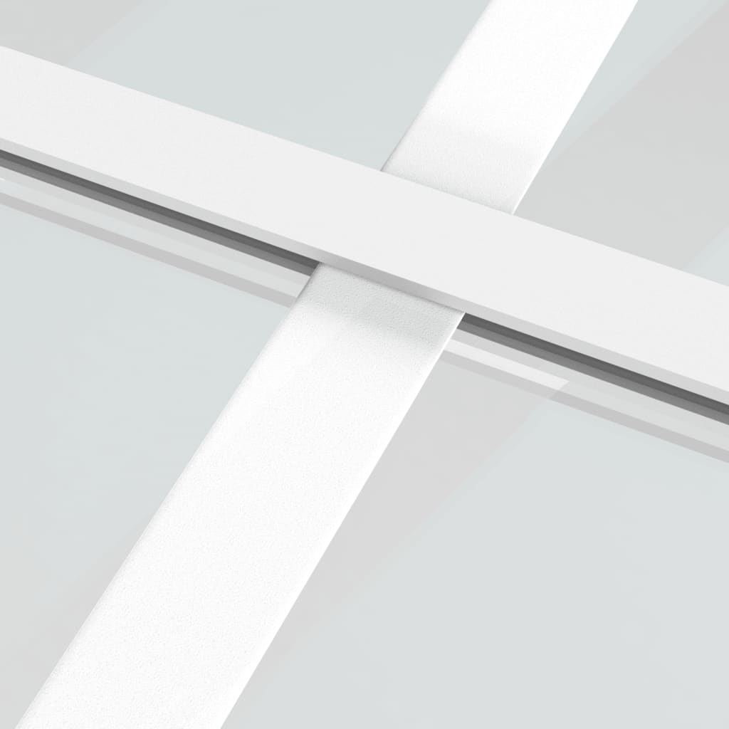 Schuifdeur 76x205 cm mat ESG-glas en aluminium wit