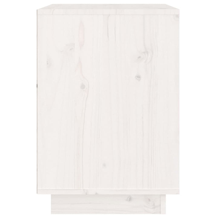 Nachtkastje 40x35x50 cm massief grenenhout wit