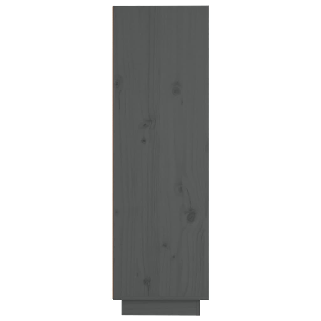 Hoge kast 37x34x110 cm massief grenenhout grijs
