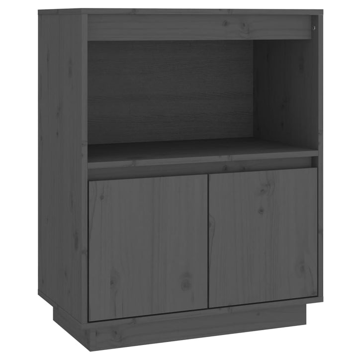 Dressoir 60x34x75 cm massief grenenhout grijs