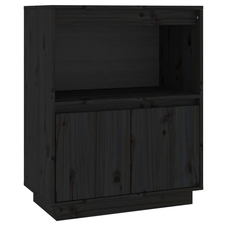 Dressoir 60x34x75 cm massief grenenhout zwart