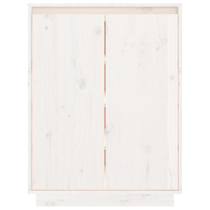 Schoenenkast 60x35x80 cm massief grenenhout wit