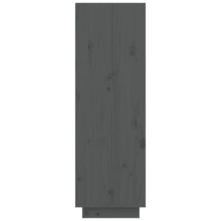 Schoenenkast 60x34x105 cm massief grenenhout grijs