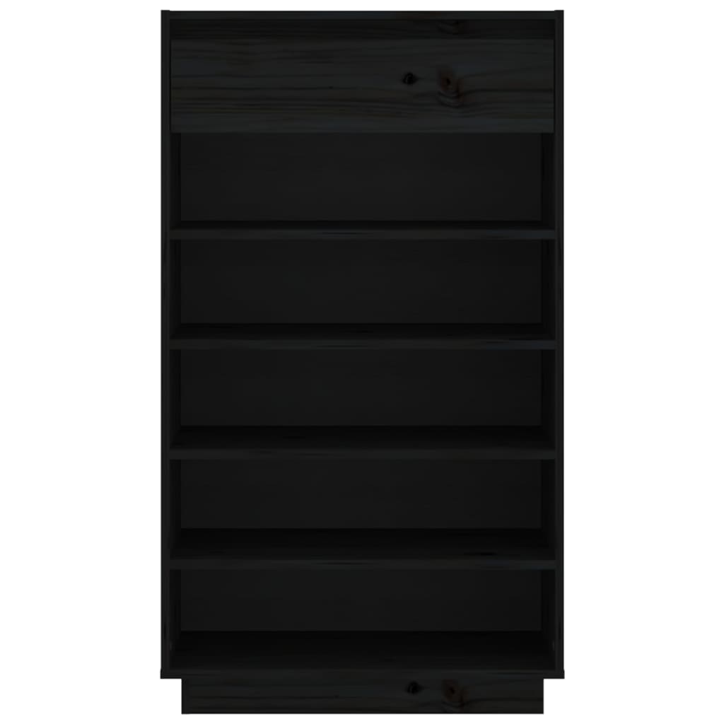 Schoenenkast 60x34x105 cm massief grenenhout zwart