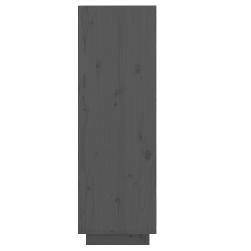 Schoenenkast 34x30x105 cm massief grenenhout grijs