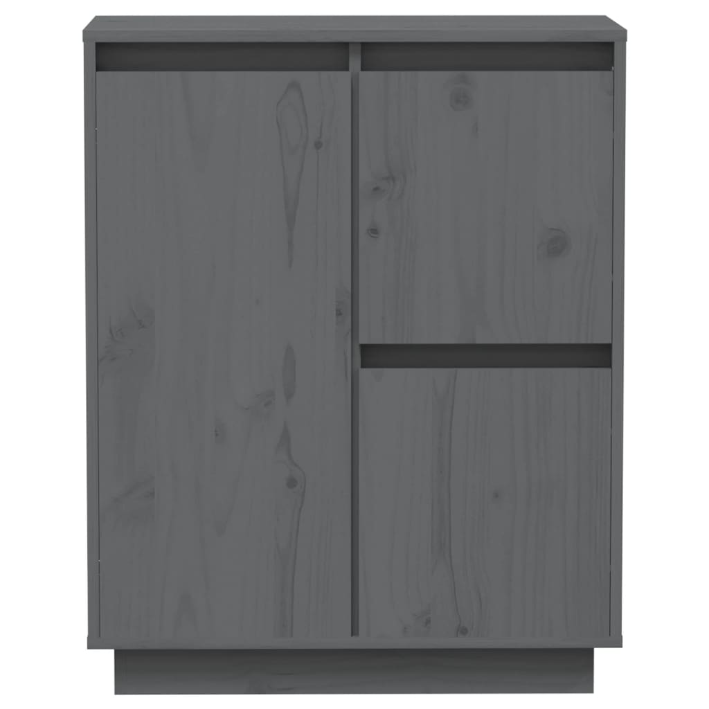 Dressoir 60x34x75 cm massief grenenhout grijs