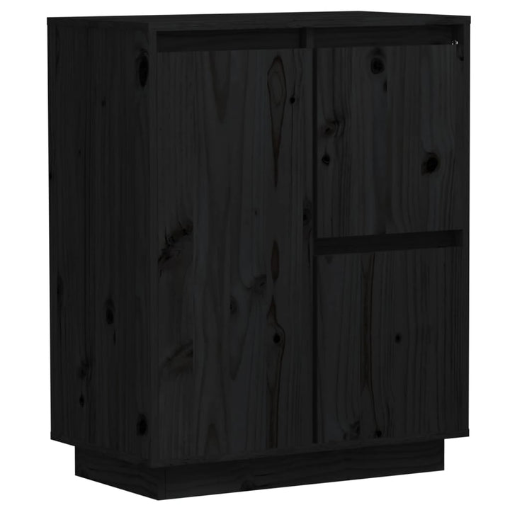 Dressoir 60x34x75 cm massief grenenhout zwart