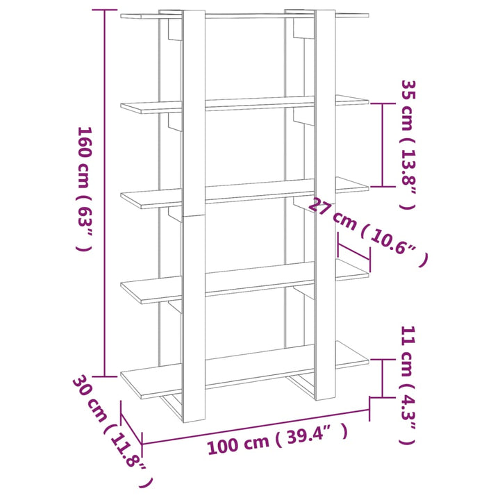 Boekenkast/kamerscherm 100x30x160 cm zwart