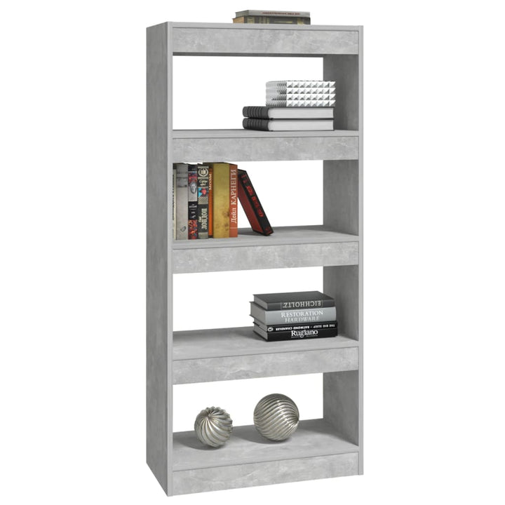 Boekenkast/kamerscherm 60x30x135 cm bewerkt hout betongrijs