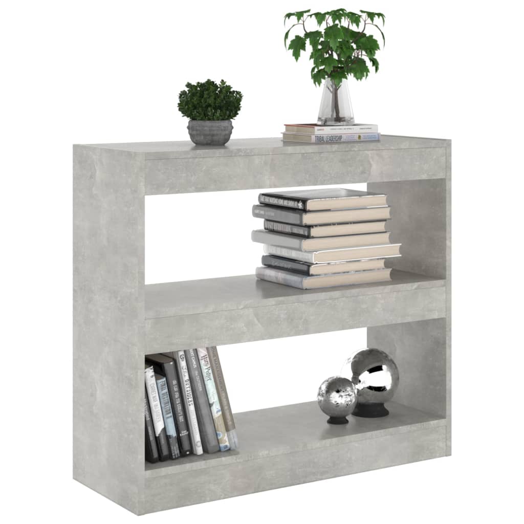 Boekenkast/kamerscherm 80x30x72 cm betongrijs