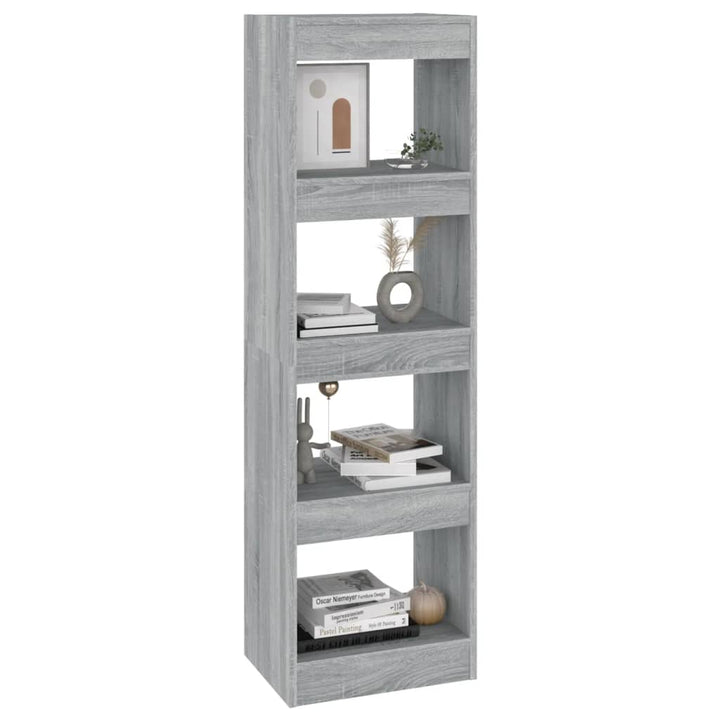 Boekenkast/kamerscherm 40x30x135 cm grijs sonoma eikenkleurig