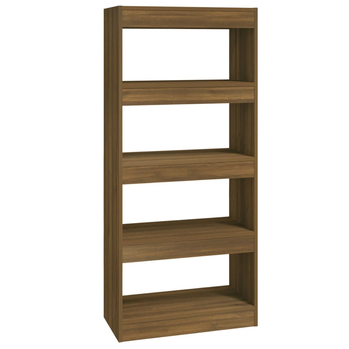 Boekenkast/kamerscherm 60x30x135 cm bewerkt hout bruineiken