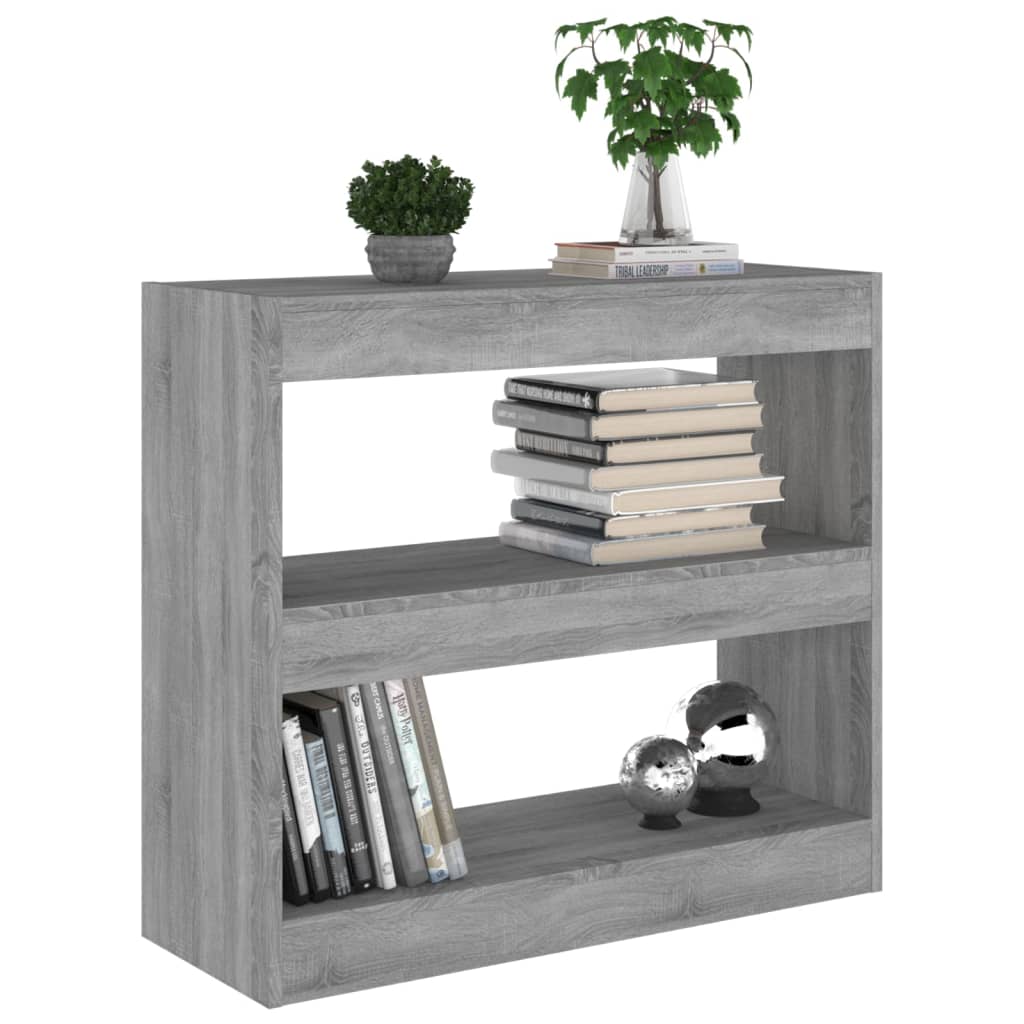 Boekenkast/kamerscherm 80x30x72 cm grijs sonoma eikenkleurig