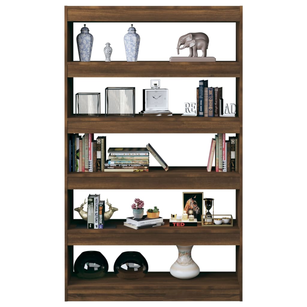 Boekenkast/kamerscherm 100x30x166 cm bruineikenkleurig