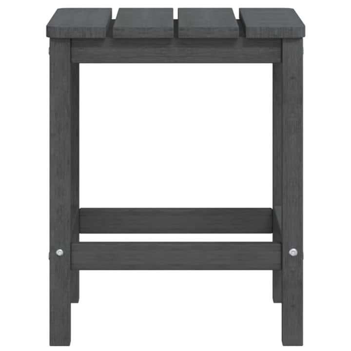 Tuinstoelen Adirondack met voetenbank tafel HDPE antracietkleur