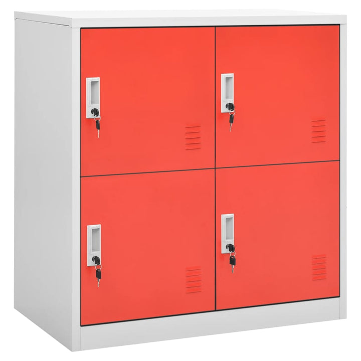 Lockerkasten 2 st 90x45x92,5 cm staal lichtgrijs en rood