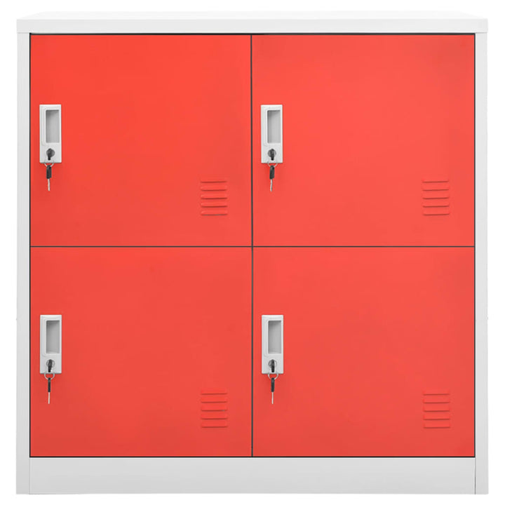 Lockerkasten 2 st 90x45x92,5 cm staal lichtgrijs en rood