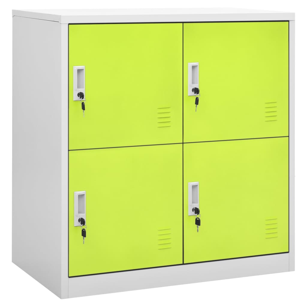 Lockerkasten 2 st 90x45x92,5 cm staal lichtgrijs en groen