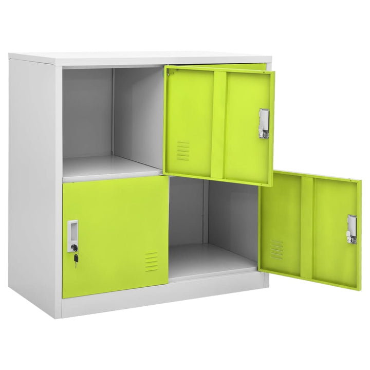 Lockerkasten 2 st 90x45x92,5 cm staal lichtgrijs en groen