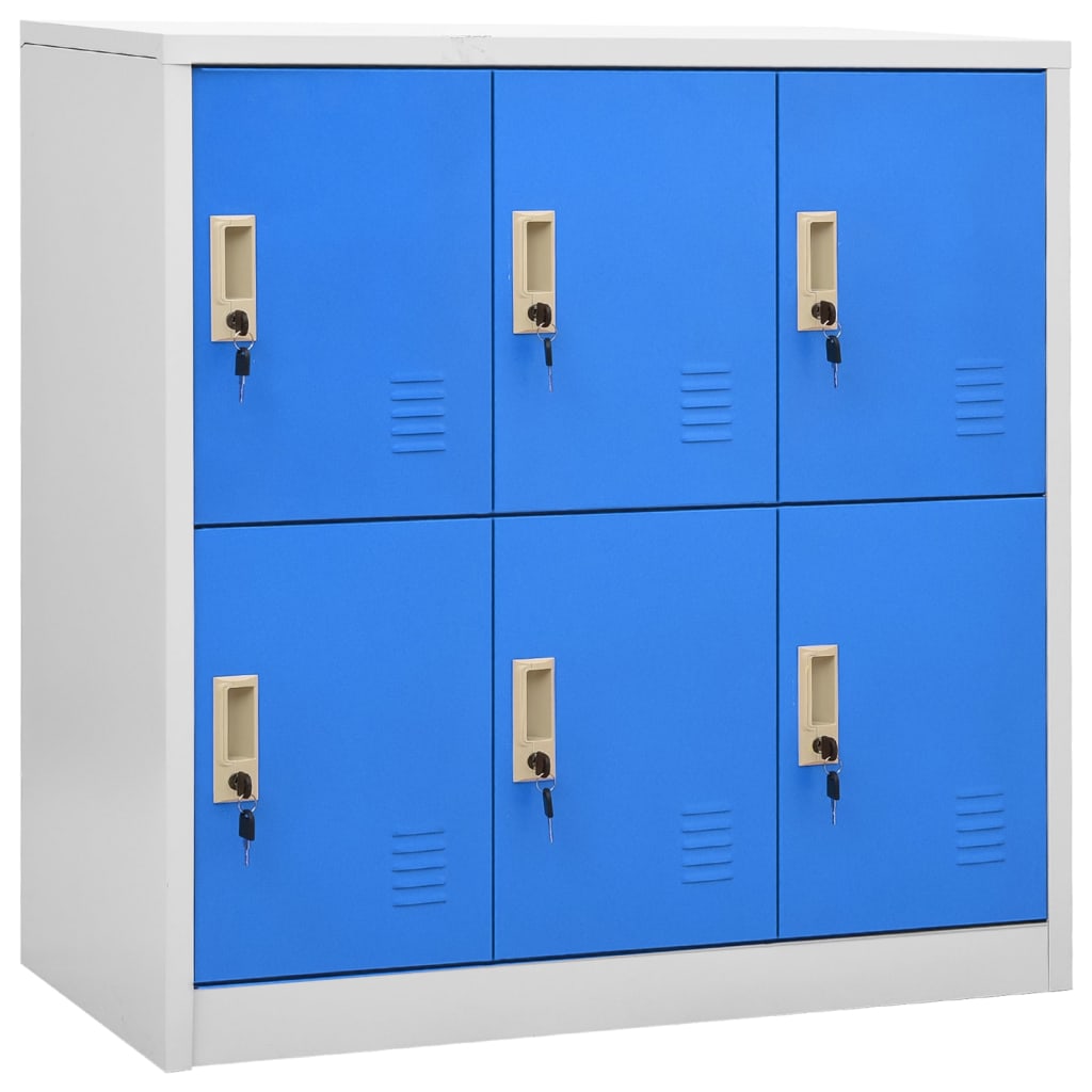 Lockerkasten 2 st 90x45x92,5 cm staal lichtgrijs en blauw