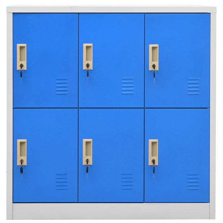 Lockerkasten 2 st 90x45x92,5 cm staal lichtgrijs en blauw