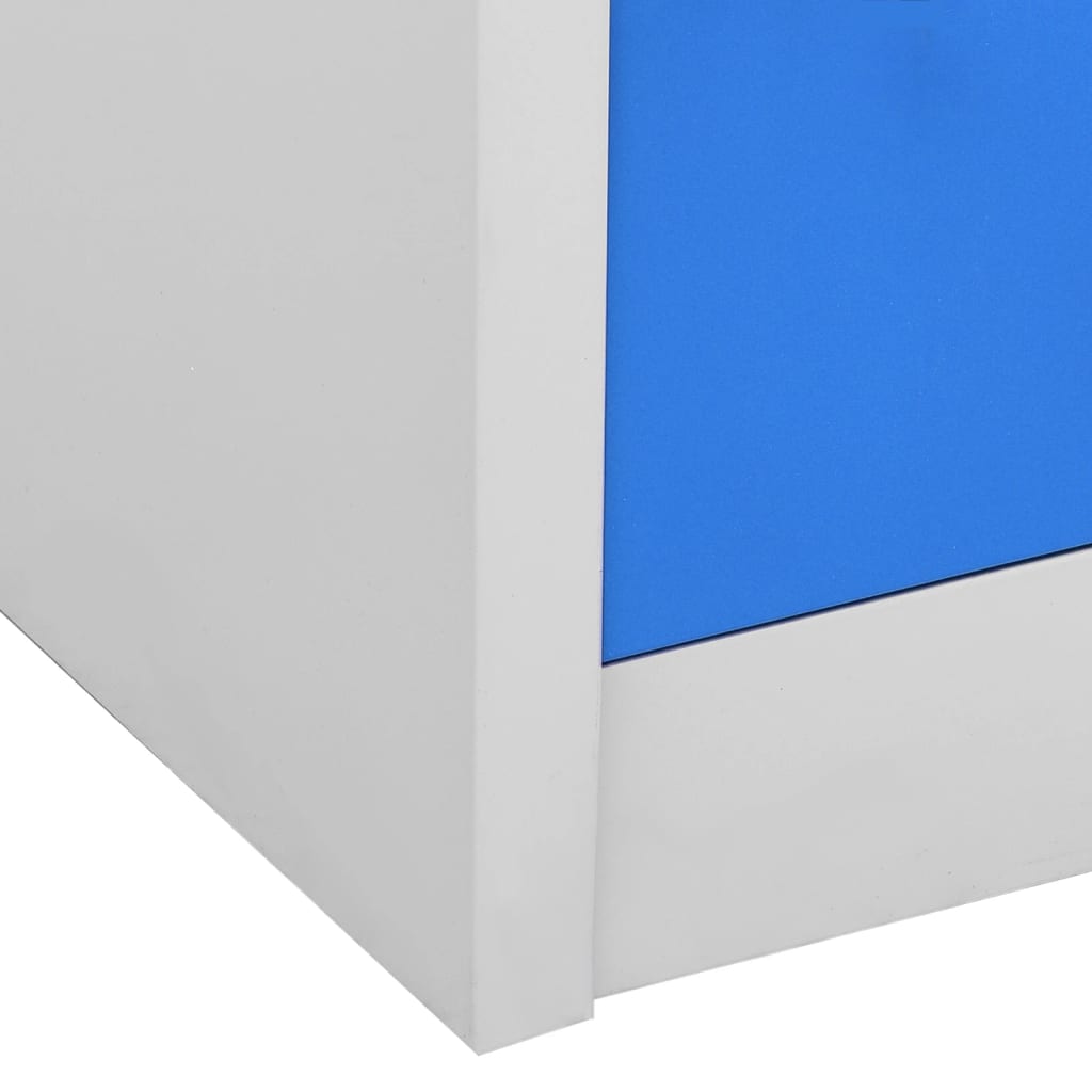 Lockerkasten 2 st 90x45x92,5 cm staal lichtgrijs en blauw