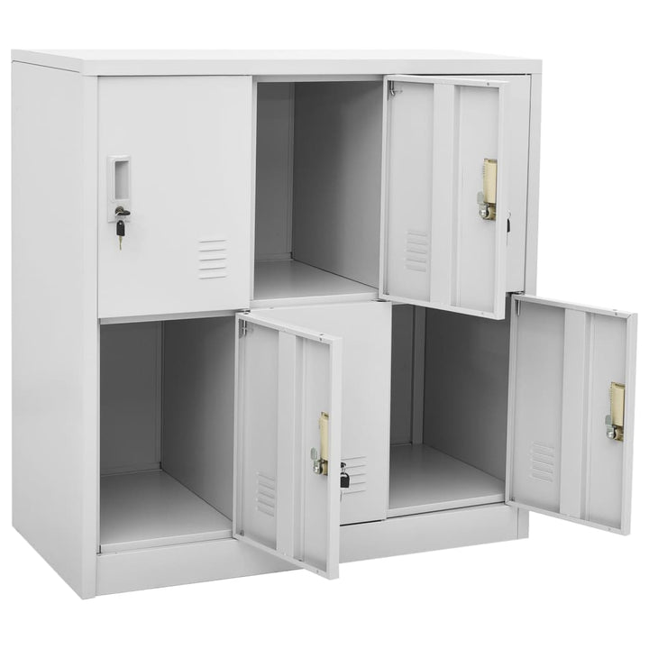 Lockerkasten 5 st 90x45x92,5 cm staal lichtgrijs